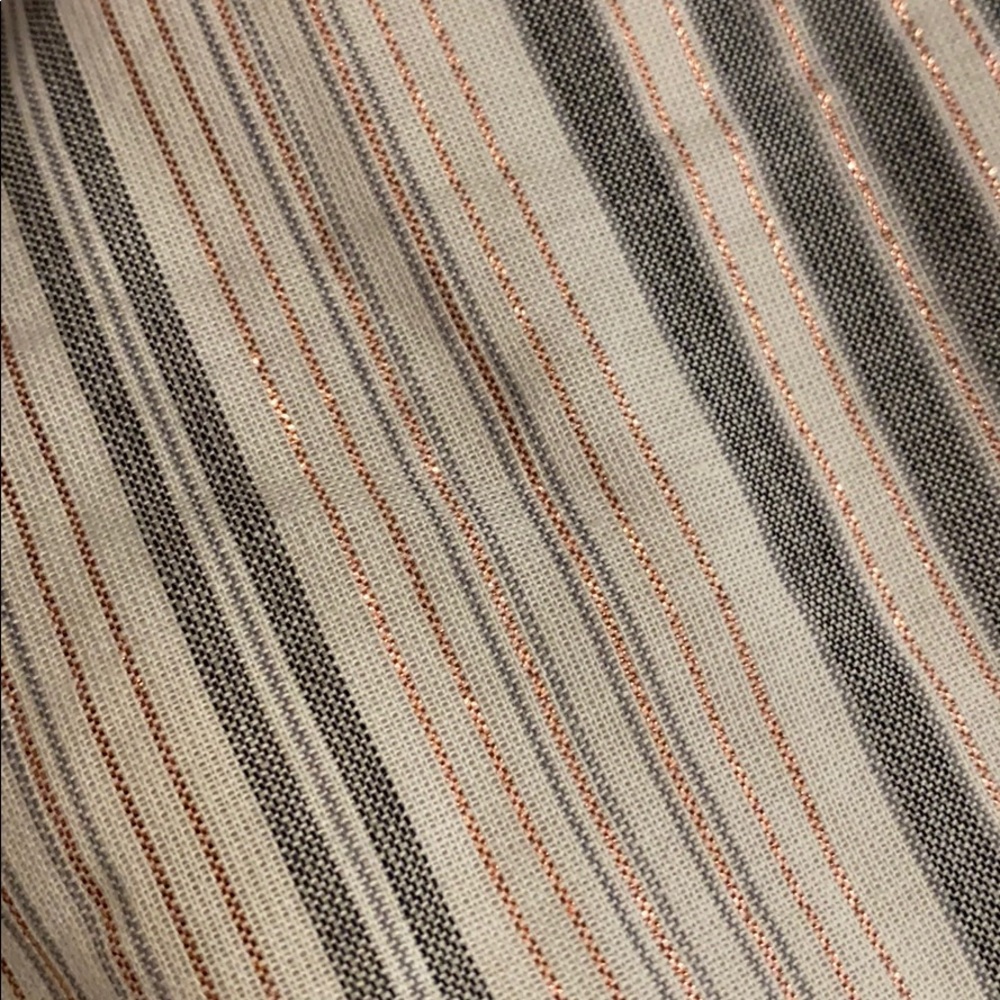 Cece Flutter Sleeve Metallic Stripe Ruffled Dress - image 8